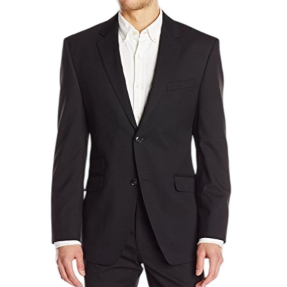 NWOT Perry Ellis Portfolio Slim Fit Speaker Jacket 42L Black Shadow Cord